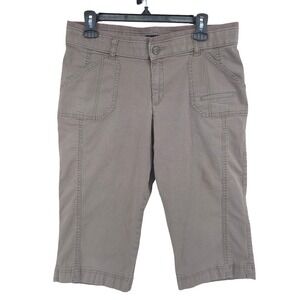 Lee Pants Size 10 M Capri Brown Canvas High Rise Relaxed Fit Comfort Casual